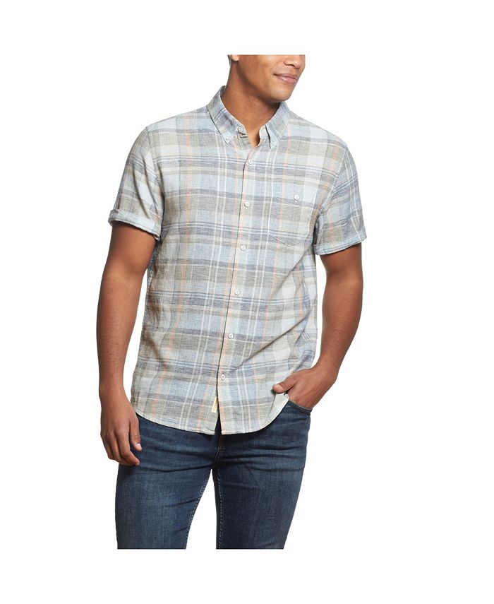 Weatherproof Vintage Men's Plaid Short Sleeves Linen Shirt & Reviews
