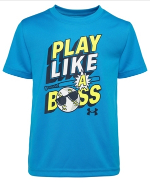 Under Armour Kids' Toddler Boys Play Like A Boss Short Sleeve T-shirts In Mineral Blue