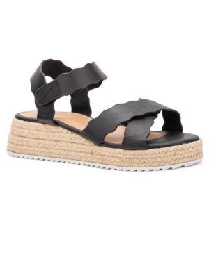 Olivia Miller Women's Trinity Scalloped Espadrille Wedge Sandals Women's Shoes