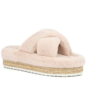 Olivia Miller Women's Morciano Furry Wedge Sandals Women's Shoes