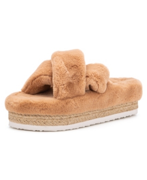 Olivia Miller Women's Morciano Furry Wedge Sandals Women's Shoes