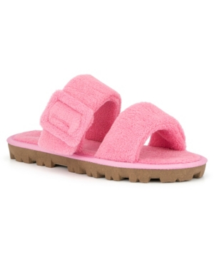 Olivia Miller Women's Amantea Fuzzy Slide Flat Sandals Women's Shoes