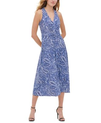 Tommy Hilfiger Atlas Shadow Twisted-Front Dress - Macy's
