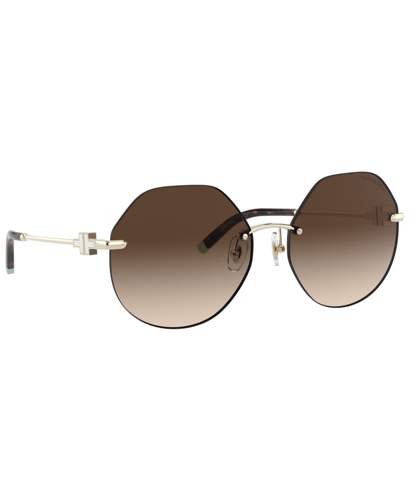 Женские солнцезащитные очки Tiffany & Co. Sunglasses, TF3077 60, цвет: Золотой / Коричневый градиентный — фото 3