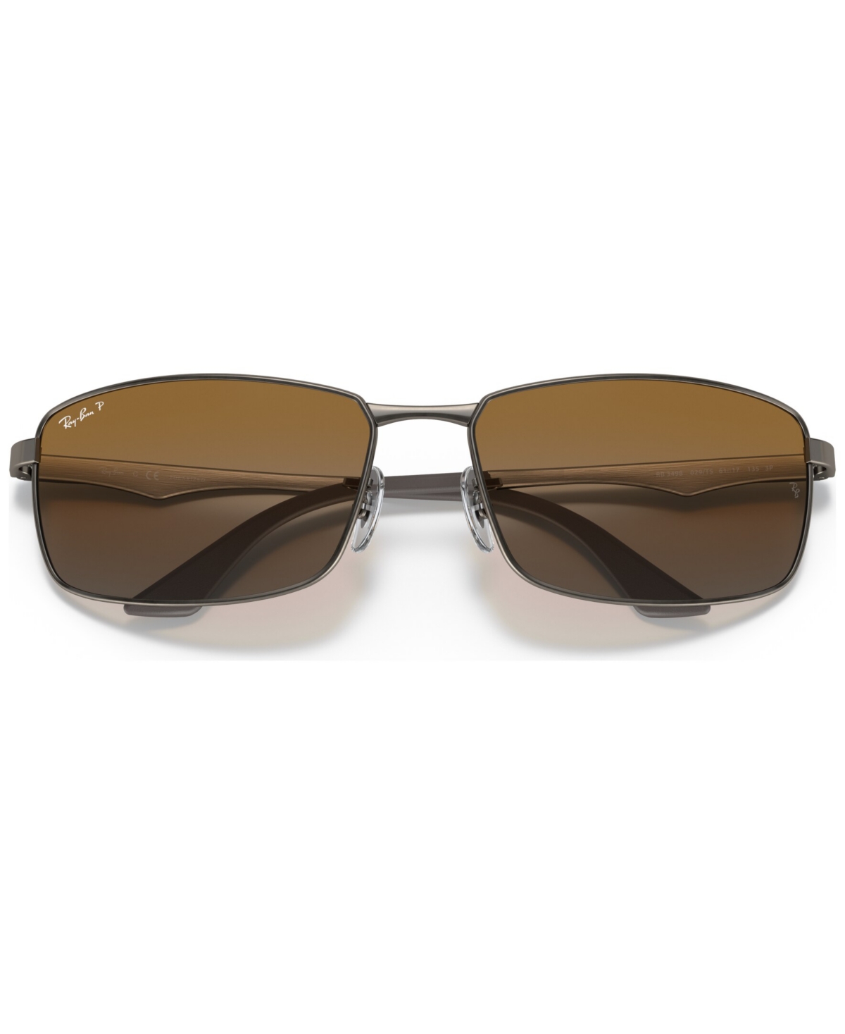 Shop Ray Ban Polarized Sunglasses , Rb3498 In Gunmetal Matte,grey Grad Pol