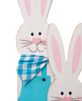 30"H Easter Wooden Bunny Family Standing Decor