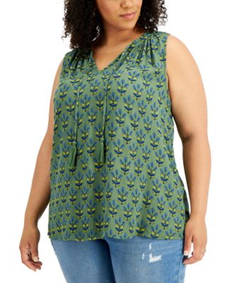 macys green tops
