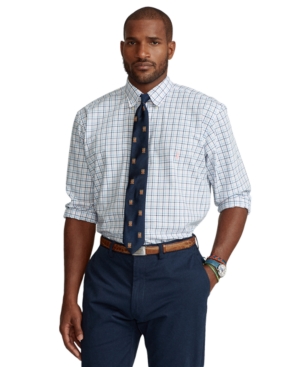 Polo Ralph Lauren Men's Big & Tall Plaid Cotton Poplin Shirt