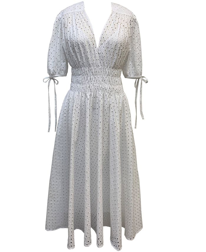 Taylor Petite Cotton Eyelet Midi Dress Macy's