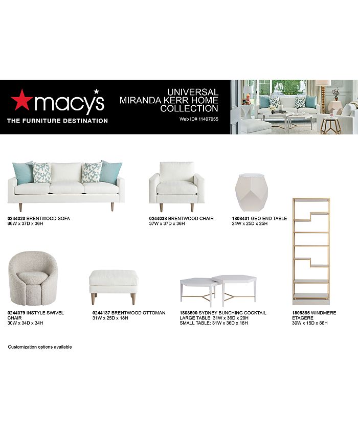 Universal CLOSEOUT! Miranda Kerr 86" Brentwood Fabric Sofa Macy's