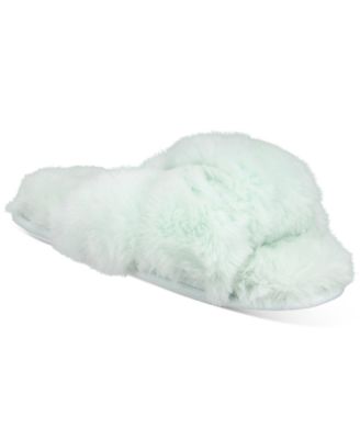 Jenni - Women's Faux-Fur Solid Crossband Slippers
