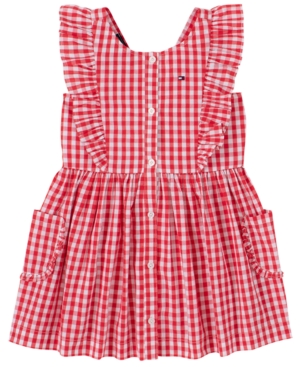Tommy Hilfiger Little Girls Gingham Pinafore Dress