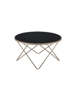 Shop Acme Furniture Valora Coffee Table In Champagne And Black Glass