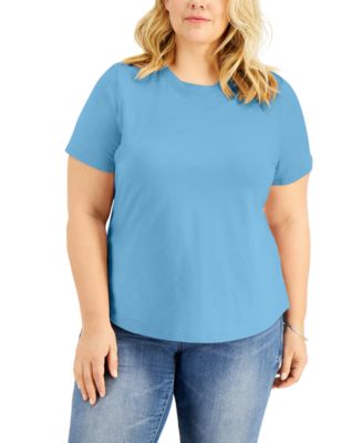 INC International Concepts Plus Size Cotton Short-Sleeve T-Shirt ...