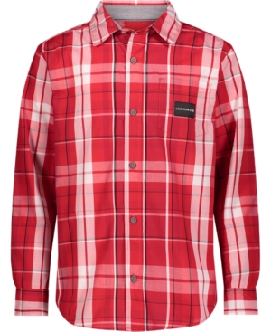 Calvin Klein Big Boys Plaid Long Sleeve Shirt
