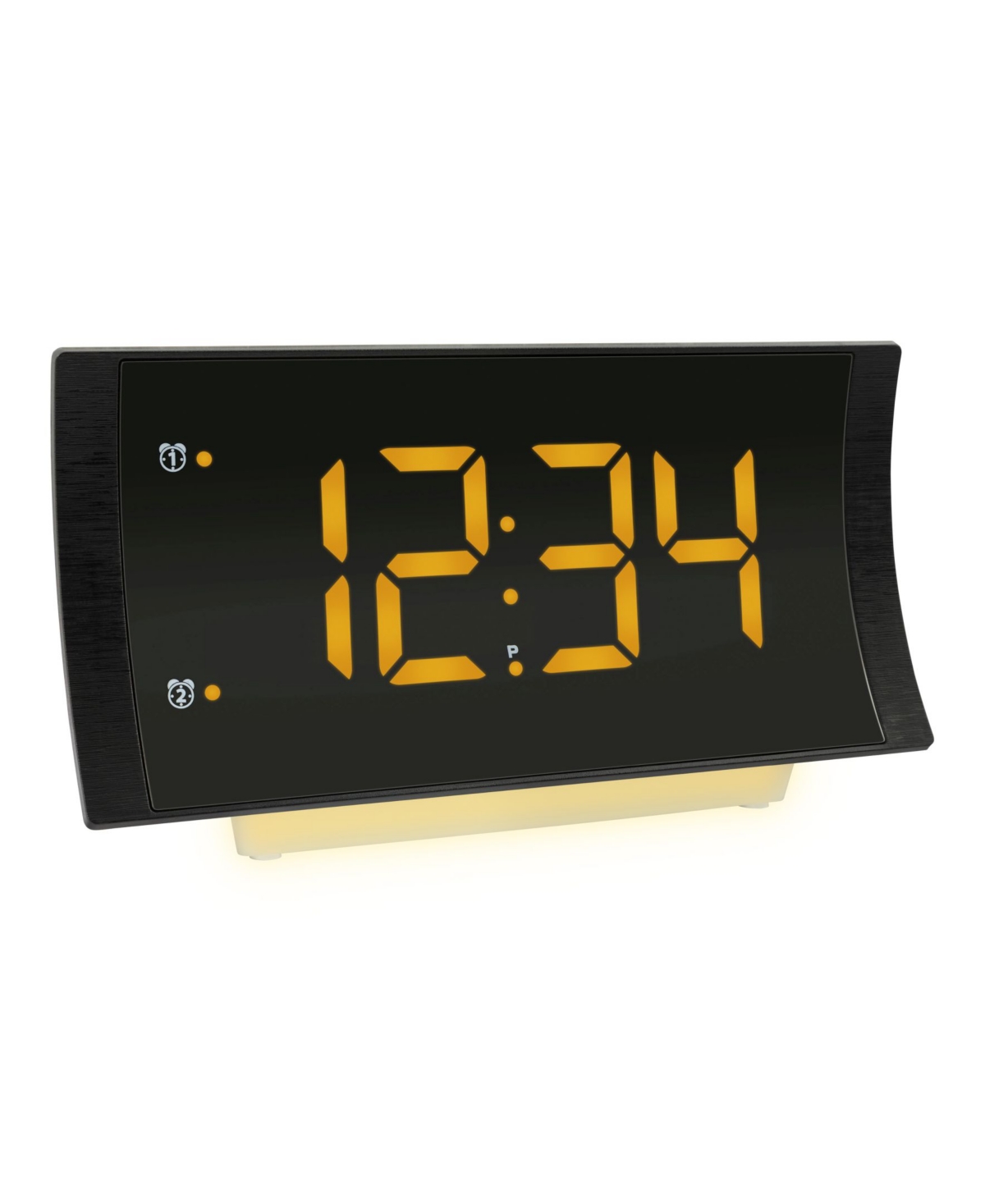 La Crosse Technology Curved Led Alarm Clock with Radio and Fast Charging Usb Port