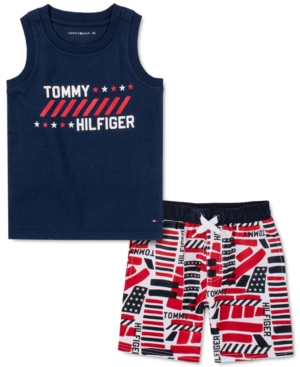 Tommy Hilfiger Baby Boys 2-Pc Signature Tank Top & Drawstring Shorts Set