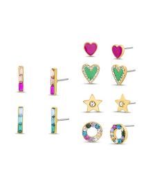 6-On Post Earrings Set