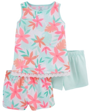 Carter's Little Girls Tropical Loose Fit Pajamas 3 Pieces