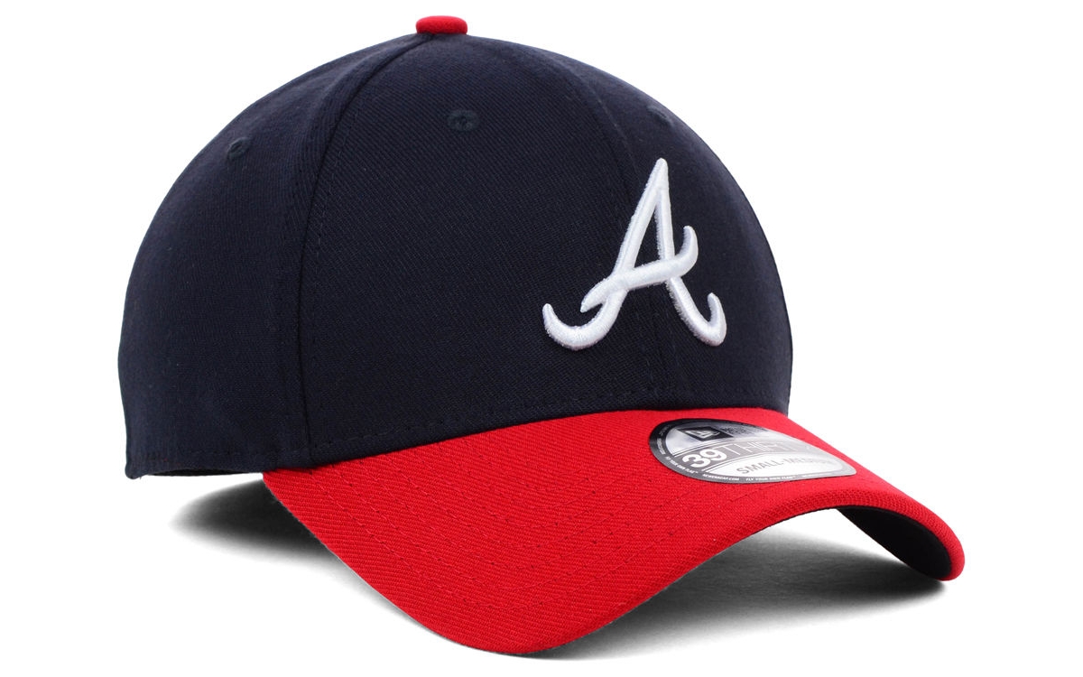 New Era Atlanta Braves Team Classic 39thirty Cap In Navy,red