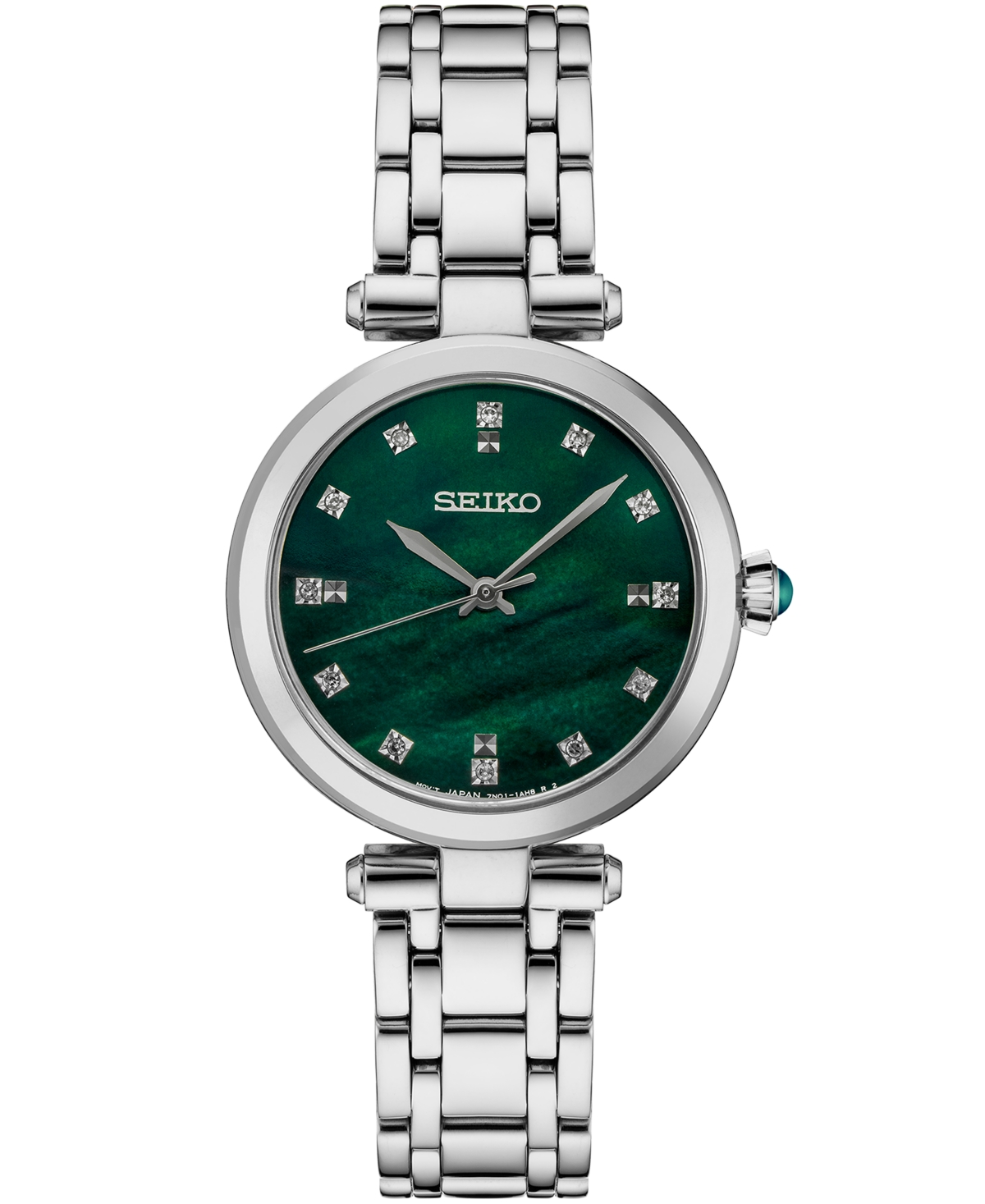 Women's Diamond (1/8 ct. t.w.) Stainless Steel Bracelet Watch 30mm - Green