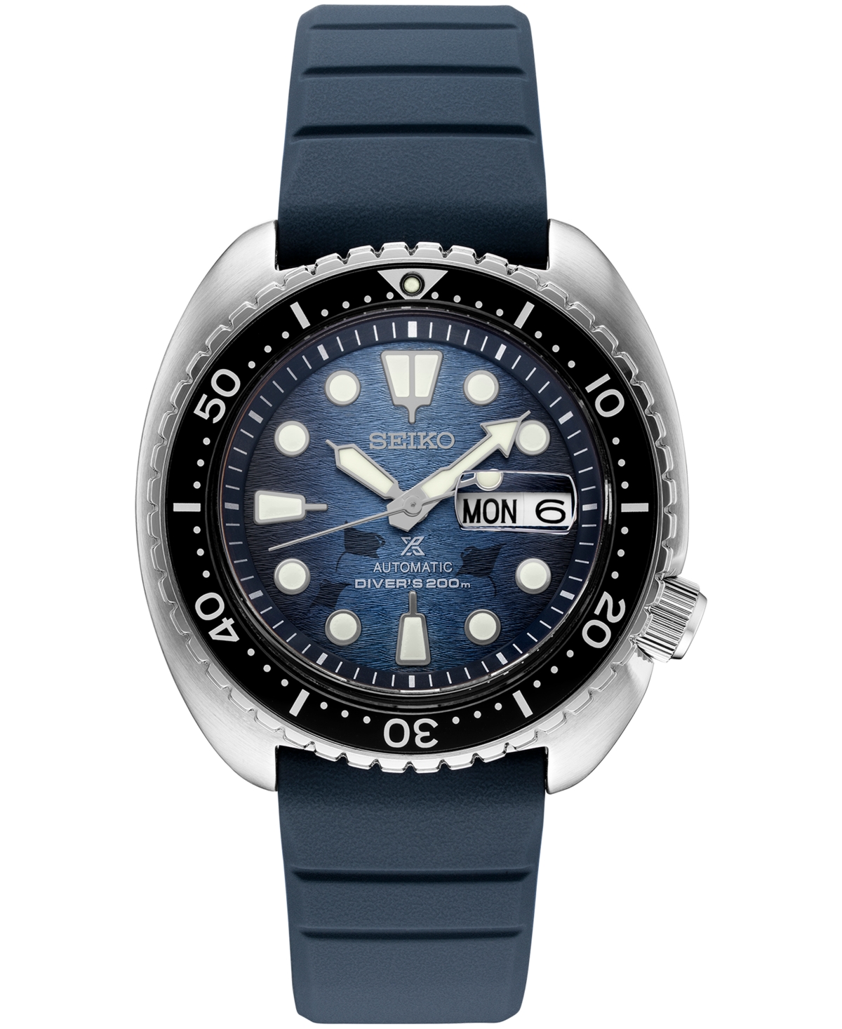 Men's Automatic Prospex Diver Dark Blue Silicone Strap Watch 45mm - Blue
