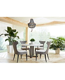 Del Mar 5-Pc Dining Set ( 50" x 30" Round Dining Table +  4 Sarasota Side Chairs), with Sunbrella® Cushions