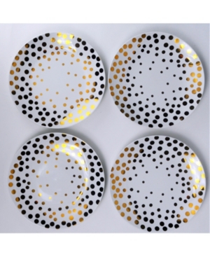 Euro Ceramica Echo 4 Piece Salad Accent Plate Set In Echo