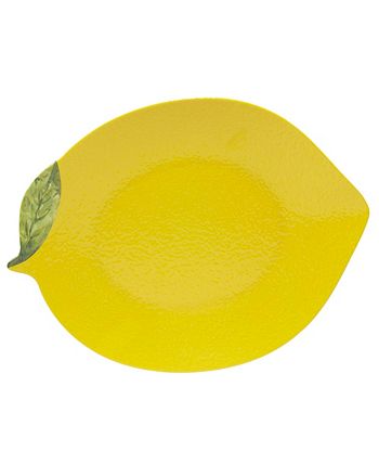 Certified International - Certified 3-D Lemon Melamine Serving Set: Large Platter, Large Serving Bowl