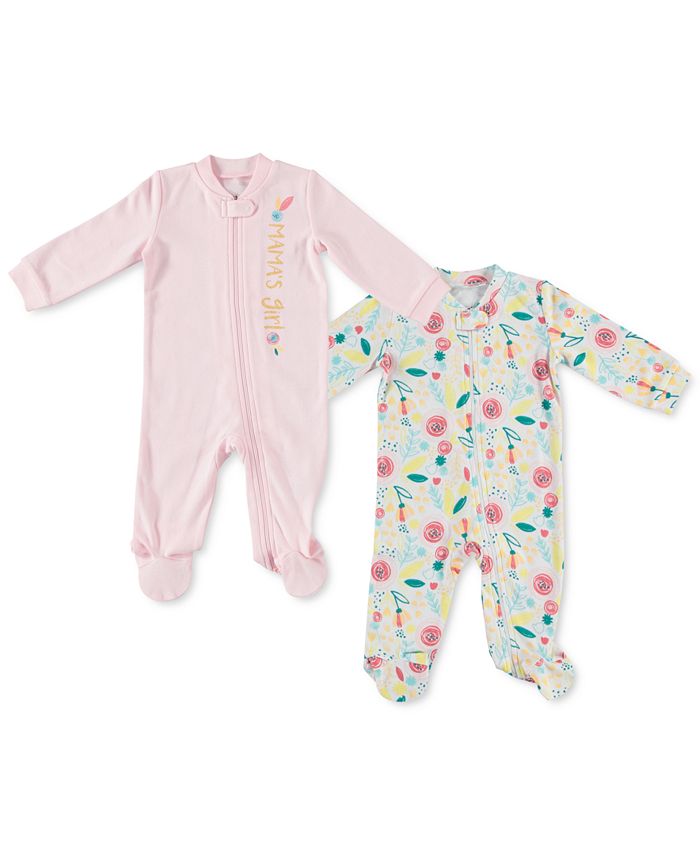 Chickpea Baby Girls 2Pack Footed Cotton Coveralls Macy's