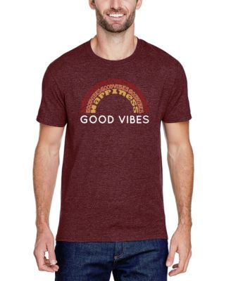 Men's Cotton/Poly Blend Word Art Good Vibes T-shirt