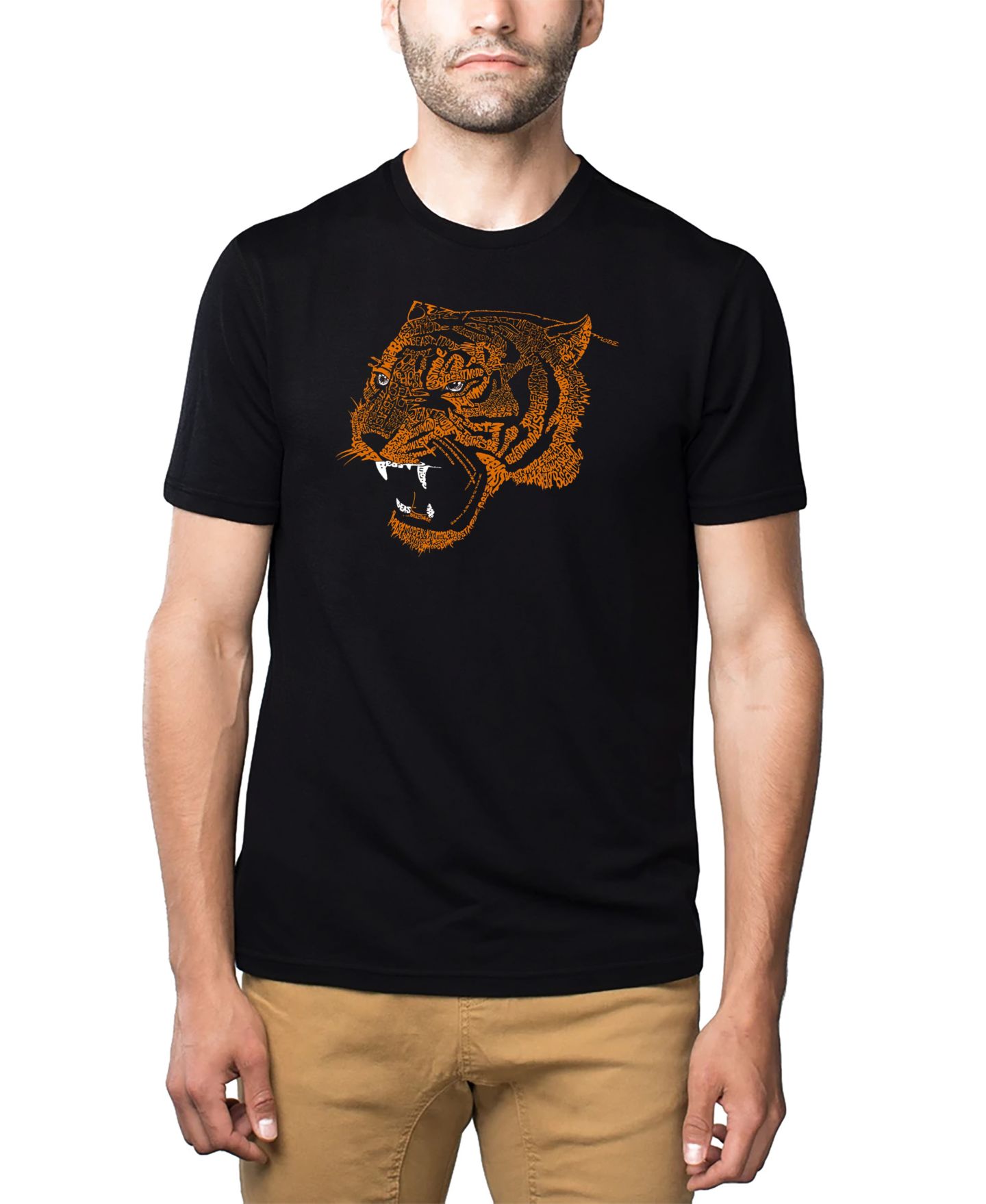 Мужская футболка LA Pop Art Cotton/Poly Blend Word Art Beast Mode Tiger, цвет: Чёрный — фото 1
