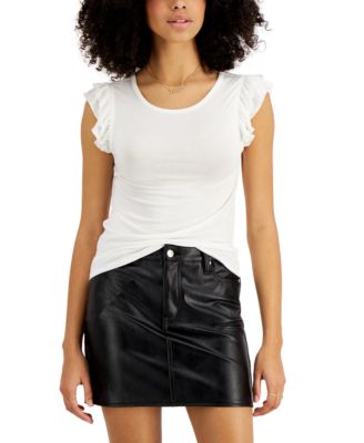 Crave Fame - Juniors' Flutter-Sleeve T-Shirt