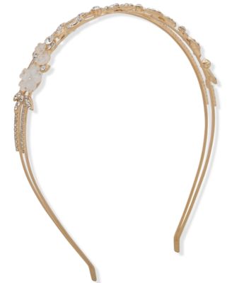 lonna & lilly - Gold-Tone Crystal & Stone Flower Split-Row Headband