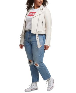 Levi's Plus Size Faux Leather Belted Motorcycle Jacket