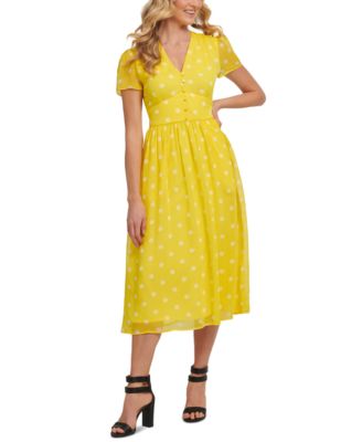 yellow dkny dress