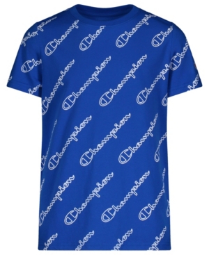 Little Boys All Over Print Open Diagonal Script Tee