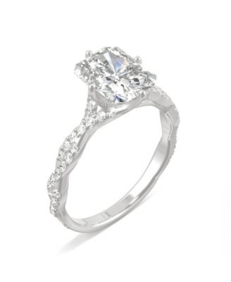 Moissanite Radiant Statement Ring 3-1/10 ct. t.w. Diamond Equivalent in 14k White Gold