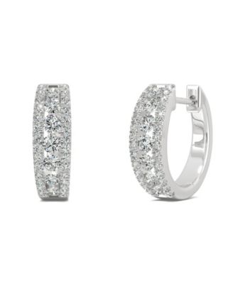 Charles & Colvard - Moissanite Huggie Earrings 3/4 ct. t.w. Diamond Equivalent in 14k White Gold