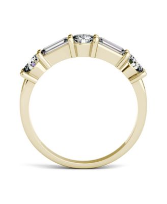 Moissanite Round and Baguette Stackable Ring 1-1/6 ct. tw. Diamond Equivalent in 14k Gold