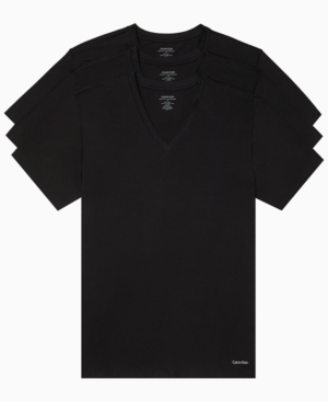 Calvin Klein Men's Tall Cotton Classics Ss V Neck 3 Pack