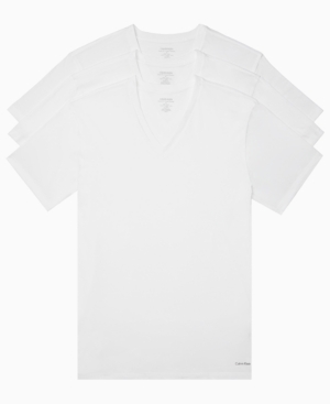 Calvin Klein Men's Tall Cotton Classics Ss V Neck 3 Pack
