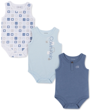 Calvin Klein Baby Boys 3-Pack Printed Bodysuits