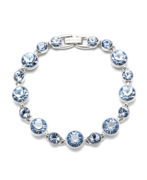 Silver-tone and Light Sapphire Crystal Flex Bracelet