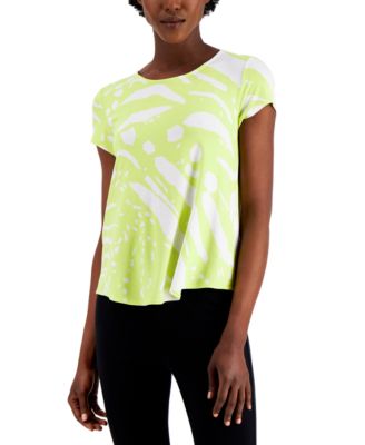 Alfani Womens Printed Pointed Hem Top Purple Size Petite Small main image 1