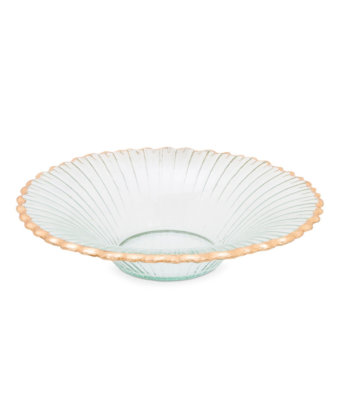CLASSIC TOUCH GLASS RUFFLE BOWL WITH EDGE 