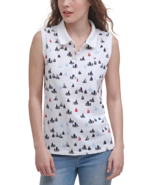 Tommy Hilfiger Sleeveless Sailboat Polo Top