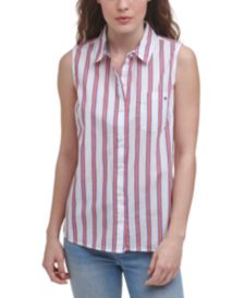 Cotton Striped Sleeveless Shirt