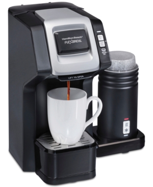 Hamilton Beach Flexbrew Dual Single Cup Coffee Maker With Milk Frother In Black