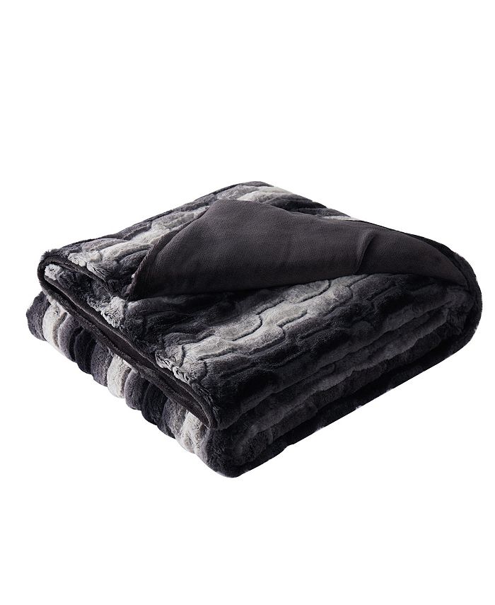 Christian Siriano New York Christian Siriano NY® 60" x 70" Black Ombre Luxury Faux Fur Filled